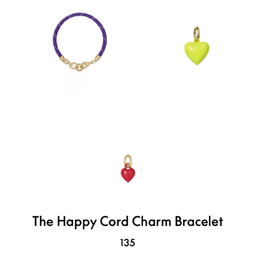 Roxanne Assoulin  The Happy Cord Charm Bracelet  grape & chartreuse /red Charm